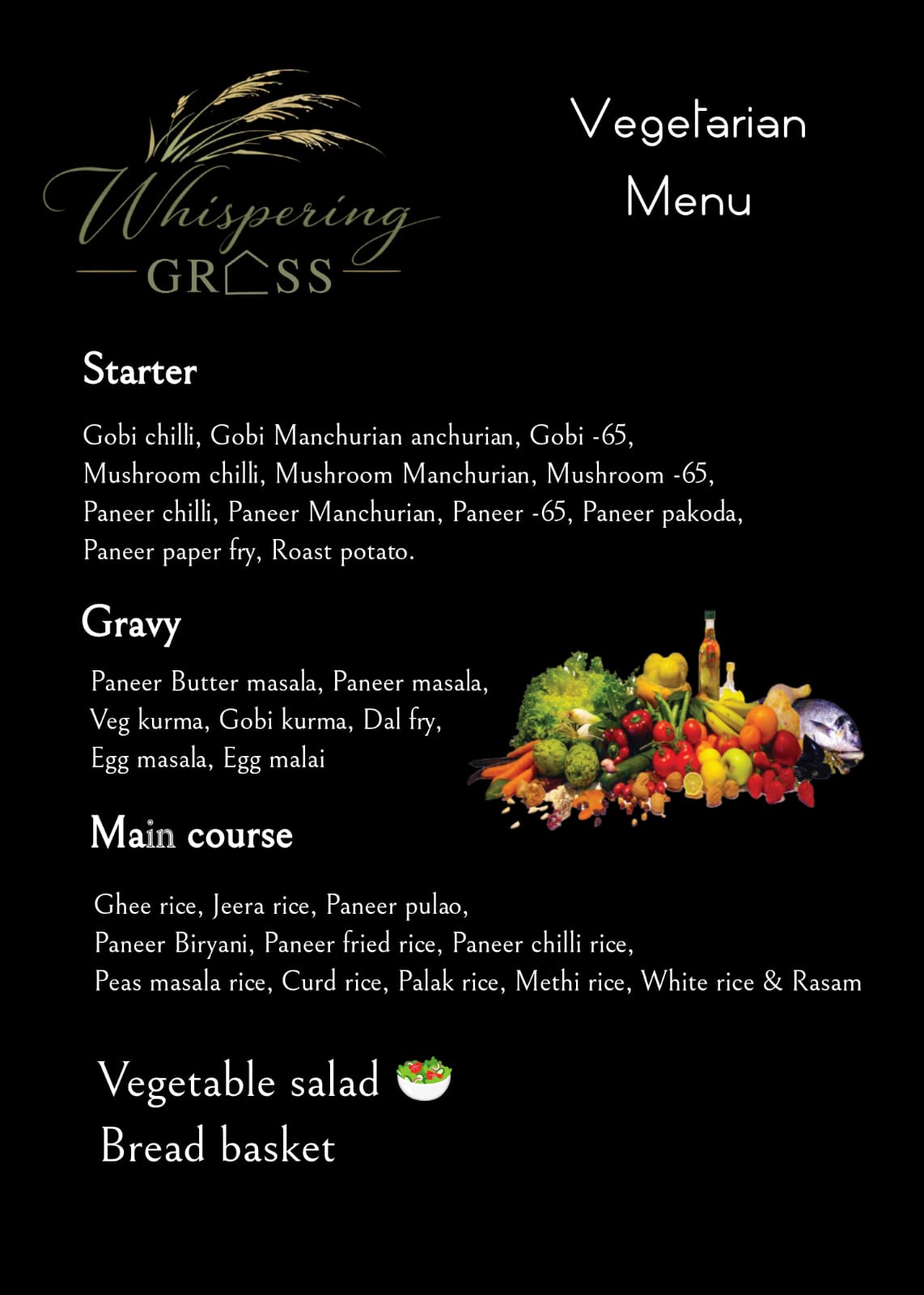 veg menu